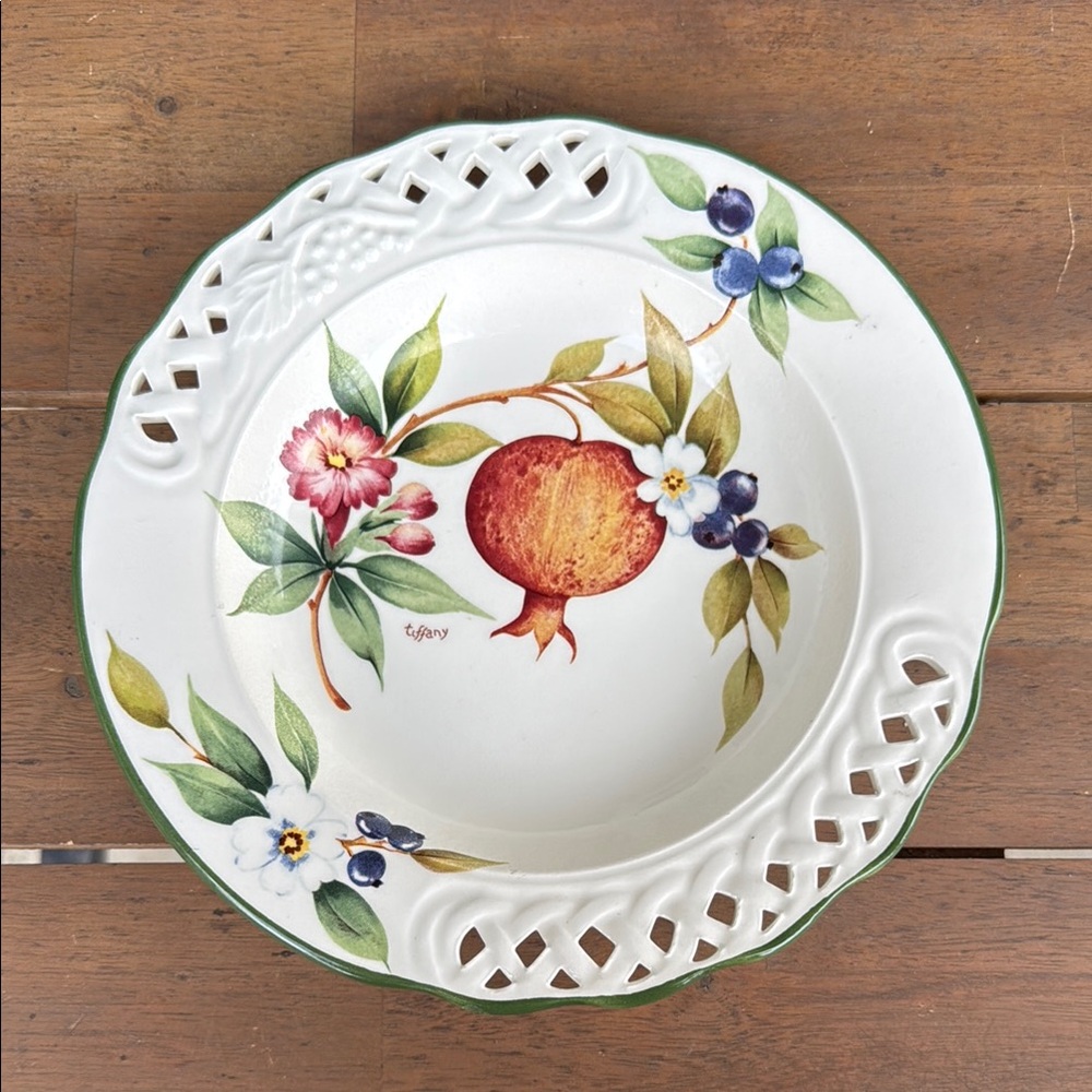 Tiffany Floral Ceramic Dinner Plate